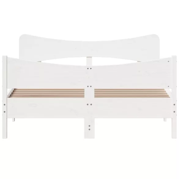 fehér tömör fenyőfa ágy matrac nélkül 150 x 200 cm