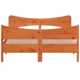 viaszbarna tömör fenyőfa ágy matrac nélkül 140 x 200 cm