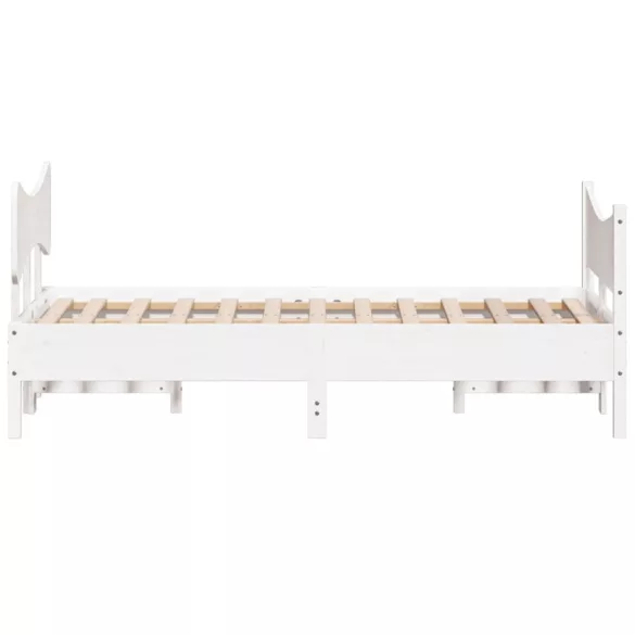 fehér tömör fenyőfa ágy matrac nélkül 120 x 200 cm