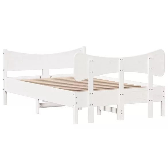 fehér tömör fenyőfa ágy matrac nélkül 120 x 200 cm