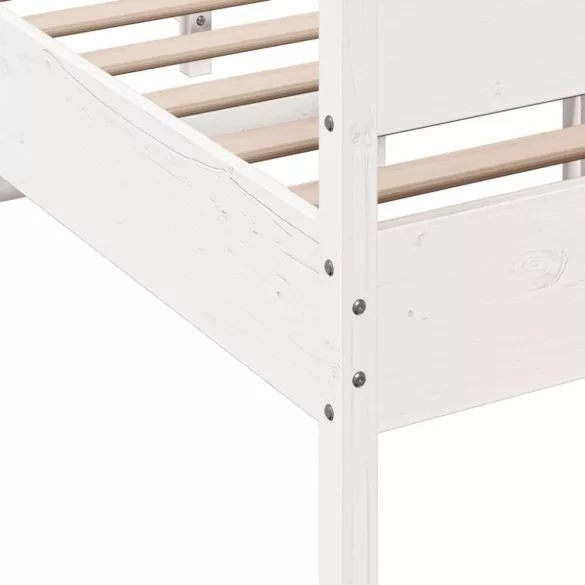 fehér tömör fenyőfa ágy matrac nélkül 120 x 200 cm