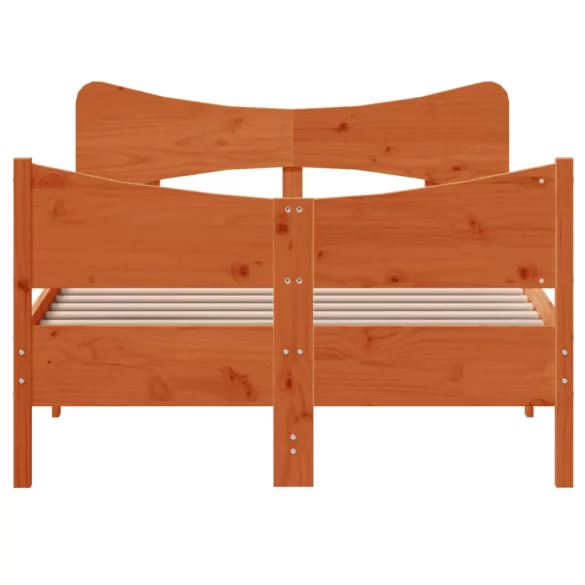 viaszbarna tömör fenyőfa ágy matrac nélkül 120 x 200 cm