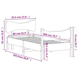 tömör fenyőfa ágy matrac nélkül 90 x 200 cm