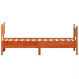 viaszbarna tömör fenyőfa ágy matrac nélkül 90 x 200 cm