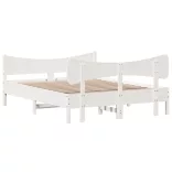 fehér tömör fenyőfa ágy matrac nélkül 140x190 cm