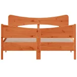 viaszbarna tömör fenyőfa ágy matrac nélkül 140 x 190 cm