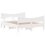 fehér tömör fenyőfa ágy matrac nélkül 135 x 190 cm