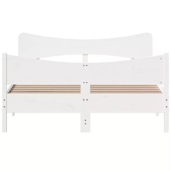 fehér tömör fenyőfa ágy matrac nélkül 135 x 190 cm