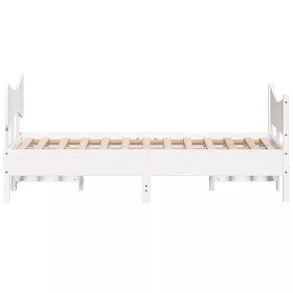 fehér tömör fenyőfa ágy matrac nélkül 135 x 190 cm