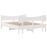 fehér tömör fenyőfa ágy matrac nélkül 135 x 190 cm