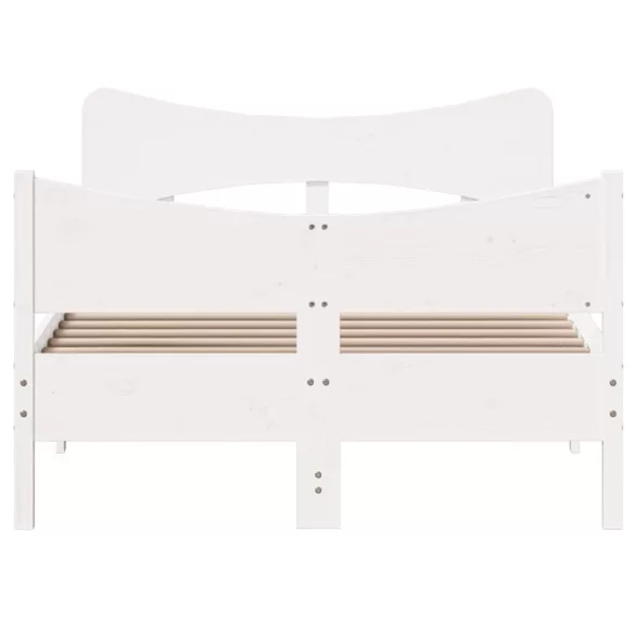 fehér tömör fenyőfa ágy matrac nélkül 120 x 190 cm