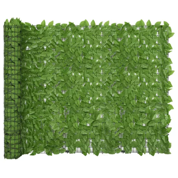 zöld leveles belátás elleni erkélyparaván 300 x 150 cm