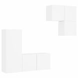 4 darab fehér szerelt fa fali TV-bútor