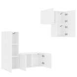 4 darab fehér szerelt fa fali TV-bútor