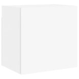 5 darab fehér szerelt fa falra szerelhető TV-bútor