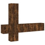 5 darab füstös tölgy színű szerelt fa TV-bútor