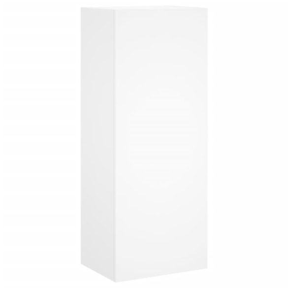 5 darab fehér szerelt fa falra szerelhető TV-bútor