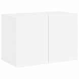 5 darab fehér szerelt fa falra szerelhető TV-bútor