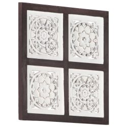   barna és fehér kézzel faragott fali panel MDF 40 x 40 x 1,5 cm