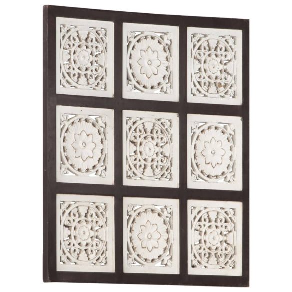 barna és fehér kézzel faragott fali panel MDF 60 x 60 x 1,5 cm