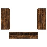 5 darab füstös tölgy színű szerelt fa TV-bútor