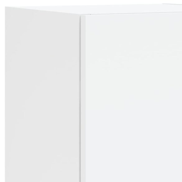 5 darab fehér szerelt fa fali TV-bútor LED-del