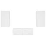 3 darab fehér falra szerelhető TV-szekrény LED-del