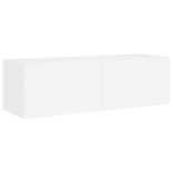 3 darab fehér falra szerelhető TV-szekrény LED-del