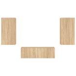 3 darab sonoma tölgy színű falra szerelhető TV-szekrény LED-del