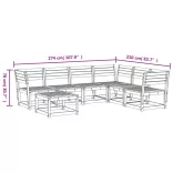 7 részes tömör fenyőfa kerti ülőgarnitúra