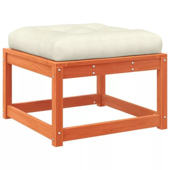 7 részes viaszbarna tömör fenyőfa kerti ülőgarnitúra párnával