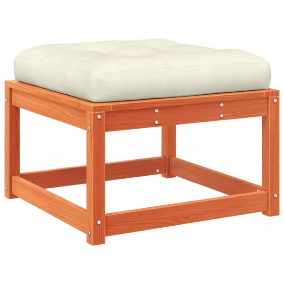 7 részes viaszbarna tömör fenyőfa kerti ülőgarnitúra párnával