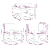 7 részes viaszbarna tömör fenyőfa kerti ülőgarnitúra párnával