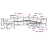 8 részes fehér tömör fenyőfa kerti ülőgarnitúra