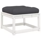 8 részes fehér tömör fenyőfa kerti ülőgarnitúra párnákkal