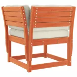 8 részes viaszbarna tömör fenyőfa kerti ülőgarnitúra párnával