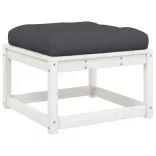 8 részes fehér tömör fenyőfa kerti ülőgarnitúra párnákkal