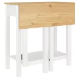 5 részes fehér tömör fenyőfa bárszett