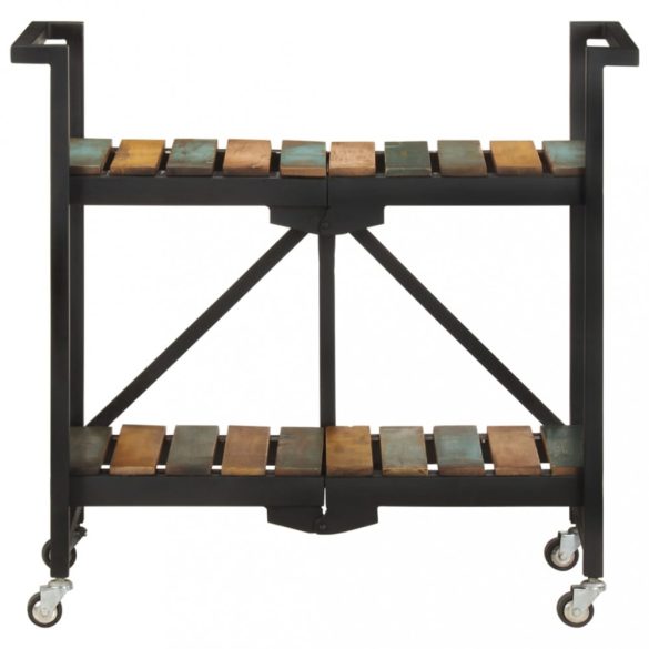 tömör újrahasznosított fa zsúrkocsi 87 x 36 x 81 cm