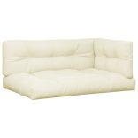 3 db krémszínű szövet raklappárna