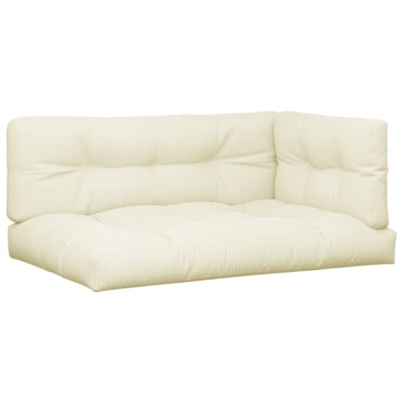 3 db krémszínű szövet raklappárna