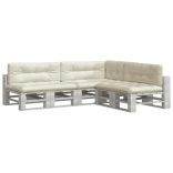 7 db krémszínű szövet raklappárna