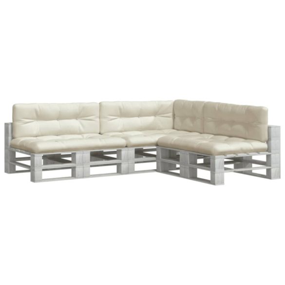 7 db krémszínű szövet raklappárna