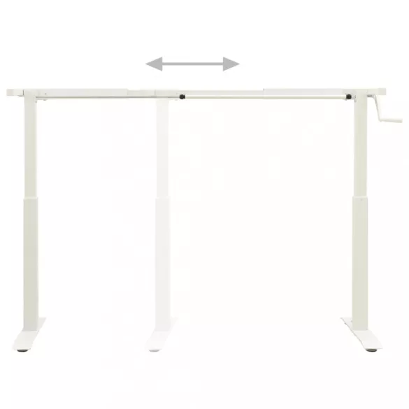 fehér kézzel állítható magasságú állóasztalváz hajtókarral