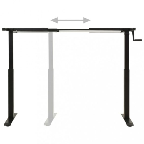 fekete kézzel állítható magasságú állóasztalváz hajtókarral