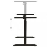 fekete kézzel állítható magasságú állóasztalváz hajtókarral