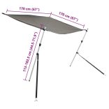 antracit T-alakú árnyékolóhosszabbító 170x170x(113-182,5) cm