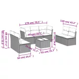 8 részes bézs polyrattan kerti ülőgarnitúra párnával