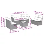 8 részes szürke polyrattan kerti ülőgarnitúra párnákkal