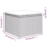 7 részes fekete polyrattan kerti ülőgarnitúra párnával